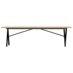 vidaXL Masă de cafea, cadru X, 160x40x45 cm, lemn masiv pin și Oţel