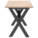 vidaXL Masă de cafea, cadru X, 160x40x45 cm, lemn masiv pin și Oţel