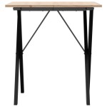 vidaXL Masă de bucătărie, cadru X, 70x70x75 cm lemn masiv pin și Oţel