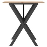 vidaXL Masă de bucătărie, cadru X, 70x70x75 cm lemn masiv pin și Oţel