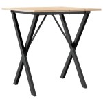 vidaXL Masă de bucătărie, cadru X, 70x70x75 cm lemn masiv pin și Oţel