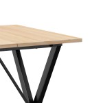 vidaXL Masă de bucătărie, cadru X, 70x70x75 cm lemn masiv pin și Oţel