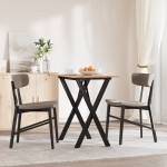 vidaXL Masă de bucătărie, cadru X, 80x50x75 cm lemn masiv pin și Oţel