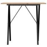 vidaXL Masă de bucătărie, cadru X, 80x50x75 cm lemn masiv pin și Oţel