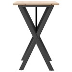 vidaXL Masă de bucătărie, cadru X, 80x50x75 cm lemn masiv pin și Oţel