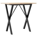vidaXL Masă de bucătărie, cadru X, 80x50x75 cm lemn masiv pin și Oţel