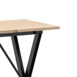 vidaXL Masă de bucătărie, cadru X, 80x50x75 cm lemn masiv pin și Oţel
