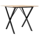 vidaXL Masă de bucătărie, cadru X, 90x90x75 cm lemn masiv pin și Oţel vidaXL Masă de bucătărie, cadru X, 90x90x75 cm lemn masiv pin și Oţel