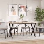 vidaXL Masă de bucătărie, cadru X, 140x80x75cm lemn masiv pin și Oţel vidaXL Masă de bucătărie, cadru X, 140x80x75cm lemn masiv pin și Oţel