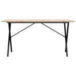 vidaXL Masă de bucătărie, cadru X, 140x80x75cm lemn masiv pin și Oţel vidaXL Masă de bucătărie, cadru X, 140x80x75cm lemn masiv pin și Oţel
