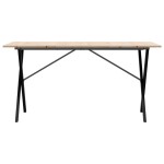 vidaXL Masă de bucătărie, cadru X, 160x80x75cm lemn masiv pin și Oţel