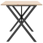 vidaXL Masă de bucătărie, cadru X, 160x80x75cm lemn masiv pin și Oţel