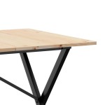vidaXL Masă de bucătărie, cadru X, 160x80x75cm lemn masiv pin și Oţel
