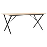 vidaXL Masă de bucătărie, cadru X, 180x90x75cm lemn masiv pin și Oţel