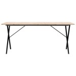 vidaXL Masă de bucătărie, cadru X, 180x90x75cm lemn masiv pin și Oţel