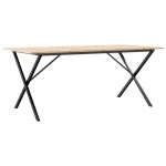 vidaXL Masă de bucătărie, cadru X, 180x90x75cm lemn masiv pin și Oţel