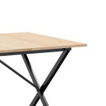 vidaXL Masă de bucătărie, cadru X, 180x90x75cm lemn masiv pin și Oţel