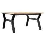 vidaXL Masă de cafea, cadru Y, 90x90x45 cm, lemn masiv pin și Oţel