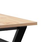 vidaXL Masă de cafea, cadru Y, 90x90x45 cm, lemn masiv pin și Oţel