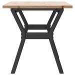 vidaXL Masă de cafea, cadru Y, 100x50x45 cm, lemn masiv pin și Oţel