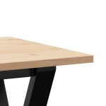 vidaXL Masă de cafea, cadru Y, 100x50x45 cm, lemn masiv pin și Oţel