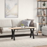 vidaXL Masă de cafea, cadru Y, 110x40x45 cm, lemn masiv pin și Oţel vidaXL Masă de cafea, cadru Y, 110x40x45 cm, lemn masiv pin și Oţel