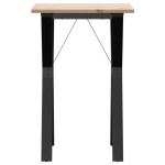 vidaXL Masă de bucătărie, cadru Y, 50x50x75 cm lemn masiv pin și Oţel