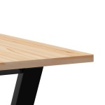 vidaXL Masă de bucătărie, cadru Y, 70x70x75 cm lemn masiv pin și Oţel