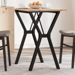 vidaXL Masă de bucătărie, cadru Y, 80x50x75 cm lemn masiv pin și Oţel