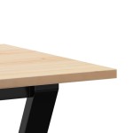 vidaXL Masă de bucătărie, cadru Y, 80x50x75 cm lemn masiv pin și Oţel