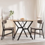 vidaXL Masă de bucătărie, cadru Y, 90x90x75 cm lemn masiv pin și Oţel