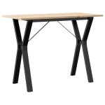 vidaXL Masă de bucătărie, cadru Y, 100x50x75cm lemn masiv pin și Oţel