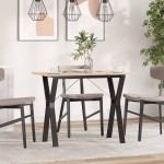 vidaXL Masă de bucătărie, cadru Y, 100x50x75cm lemn masiv pin și Oţel