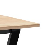vidaXL Masă de bucătărie, cadru Y, 100x50x75cm lemn masiv pin și Oţel