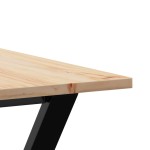 vidaXL Masă de bucătărie, cadru Y, 160x80x75cm lemn masiv pin și Oţel