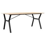 vidaXL Masă de bucătărie, cadru Y, 180x90x75cm lemn masiv pin și Oţel