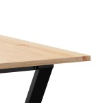 vidaXL Masă de bucătărie, cadru Y, 180x90x75cm lemn masiv pin și Oţel