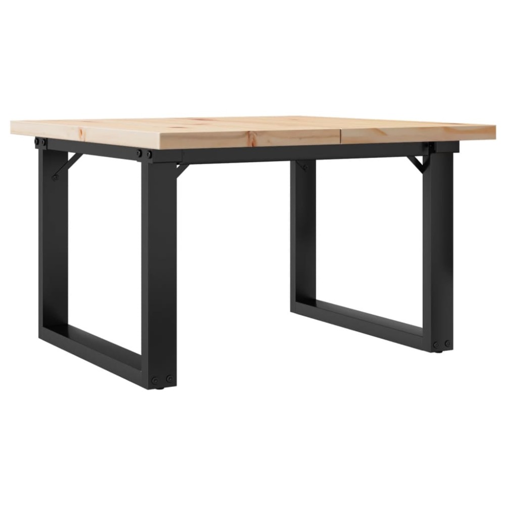 vidaXL Masă de cafea, cadru O, 60x60x40,5 cm, lemn masiv pin și Oţel