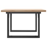 vidaXL Masă de cafea, cadru O, 60x60x40,5 cm, lemn masiv pin și Oţel