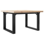 vidaXL Masă de cafea, cadru O, 70x70x40,5 cm, lemn masiv pin și Oţel