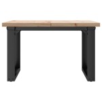 vidaXL Masă de cafea, cadru O, 70x70x40,5 cm, lemn masiv pin și Oţel