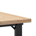 vidaXL Masă de cafea, cadru O, 70x70x40,5 cm, lemn masiv pin și Oţel