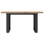 vidaXL Masă de cafea, cadru O, 80x50x40,5 cm, lemn masiv pin și Oţel
