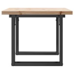 vidaXL Masă de cafea, cadru O, 80x50x40,5 cm, lemn masiv pin și Oţel