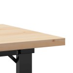 vidaXL Masă de cafea, cadru O, 80x50x40,5 cm, lemn masiv pin și Oţel