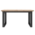 vidaXL Masă de cafea, cadru O, 80x80x45,5 cm, lemn masiv pin și Oţel