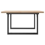 vidaXL Masă de cafea, cadru O, 80x80x45,5 cm, lemn masiv pin și Oţel