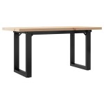 vidaXL Masă de cafea, cadru O, 90x40x45,5 cm, lemn masiv pin și Oţel