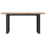 vidaXL Masă de cafea, cadru O, 90x40x45,5 cm, lemn masiv pin și Oţel