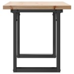 vidaXL Masă de cafea, cadru O, 90x40x45,5 cm, lemn masiv pin și Oţel